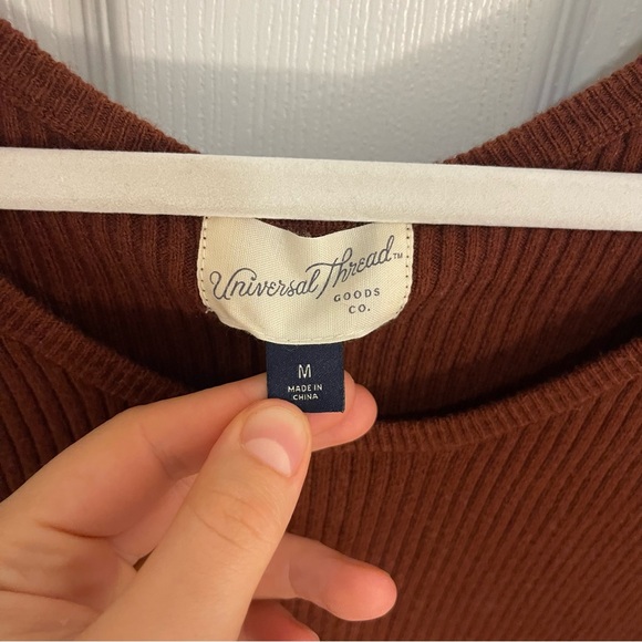 Universal Thread Ribbed Top in Brown - Picture 3 of 4